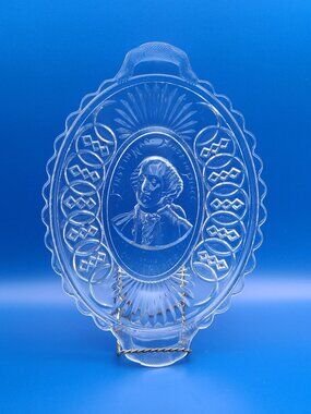 Antique EAPG Gillinder Centennial Bread Plate George Washington 12"